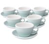 6 Tasses Caf&eacute; Latte et sous-tasses Egg 30cl River Blue - Loveramics image number 0