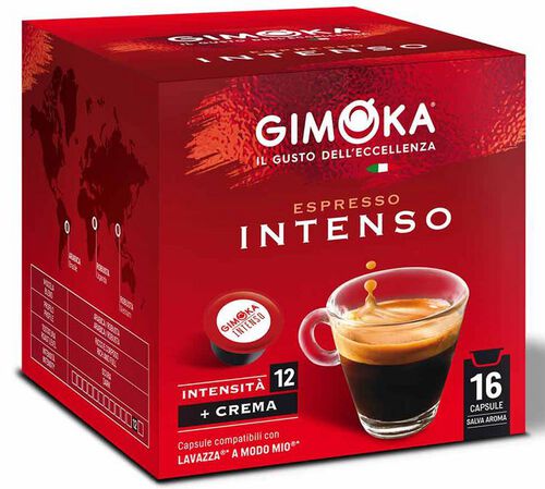 Gimoka Compatible Capsules A Modo Mio Intenso x 16