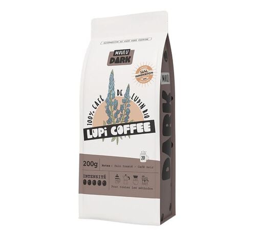 Caf&eacute; de Lupin bio Dark - Moulu 200 g- LUPI COFFEE