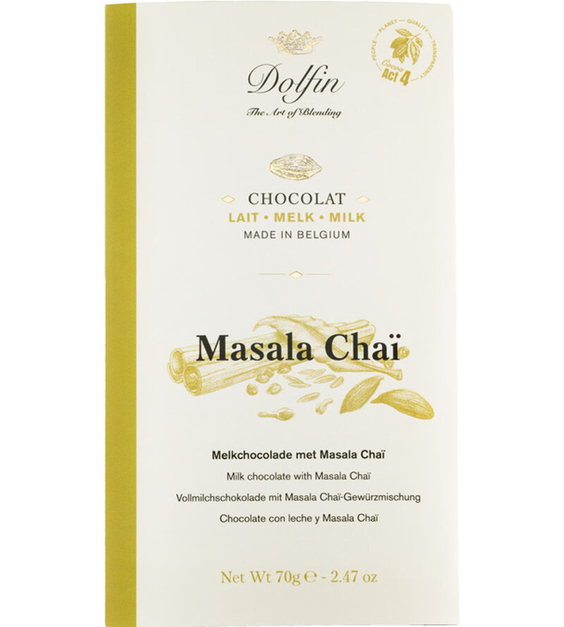 Tablette Chocolat au Lait Masala Cha&iuml; - 70 g - DOLFIN image number 0