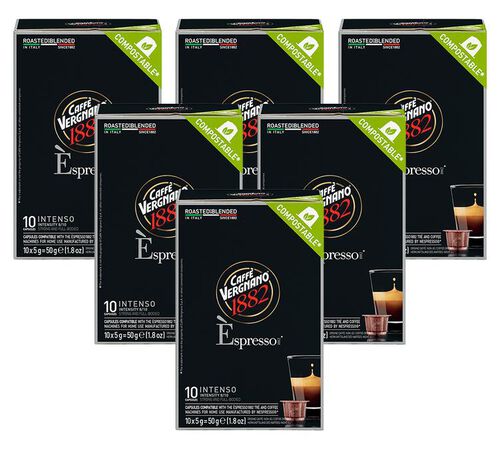 60 capsules compatibles Nespresso* Original Espresso Intenso - CAFFE VERGNANO