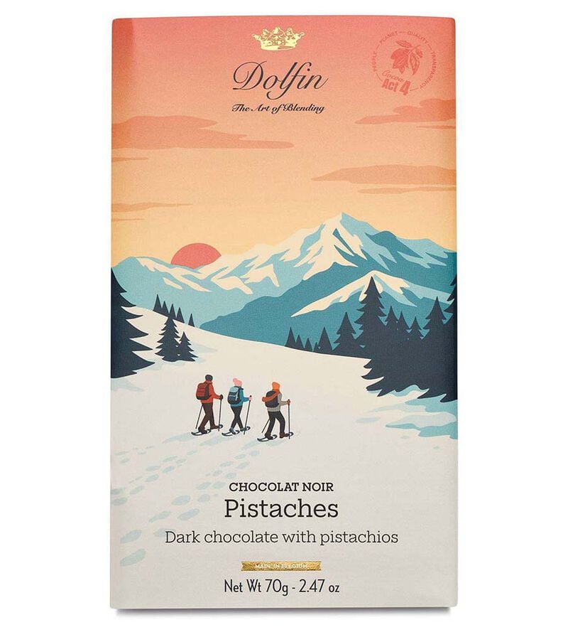 Tablette chocolat noir aux pistaches grill&eacute;es - 70 g - DOLFIN image number 0