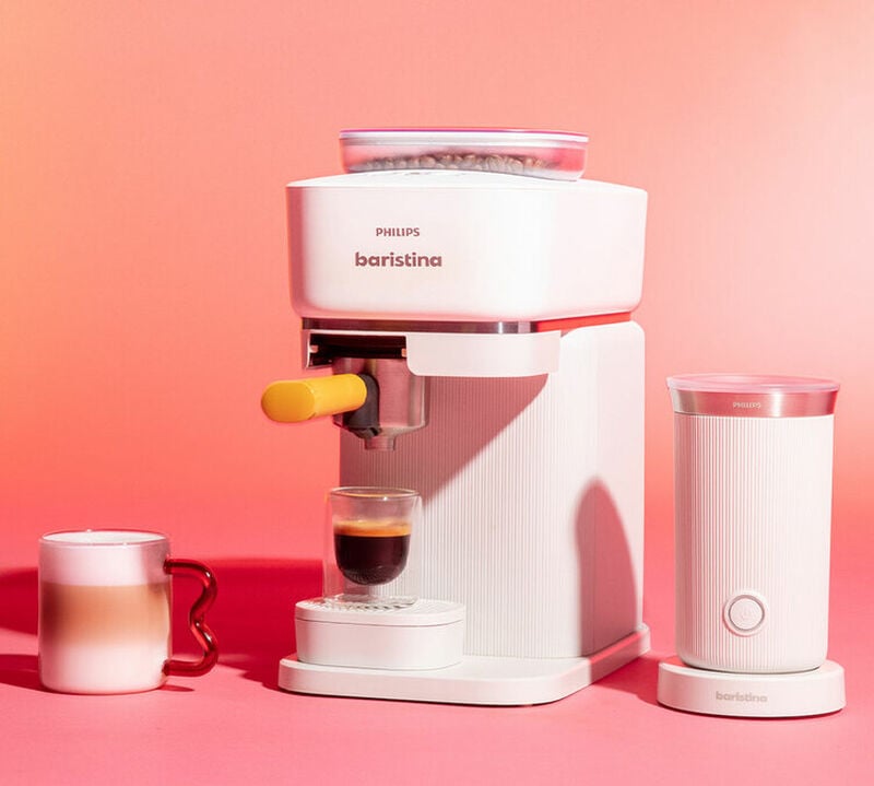 Machine expresso broyeur PHILIPS Baristina BAR303/00 avec mousseur &agrave; lait - Blanc image number 1