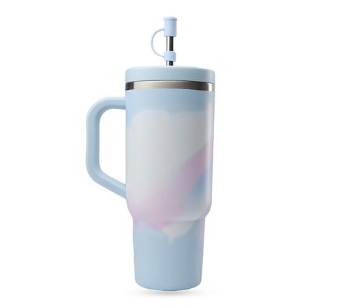 Qwetch Insulated Travel Bottle with Straw - Aura Pastel Blue - 90 cl image number 1