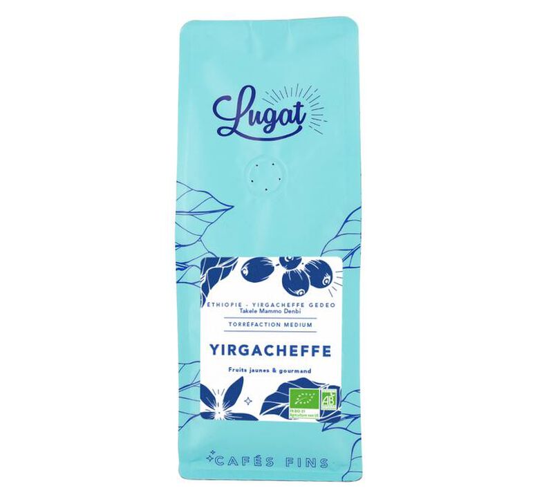 Caf&eacute;s Lugat Organic Coffee Beans Yirgacheffe from Ethiopia - 1kg image number 1