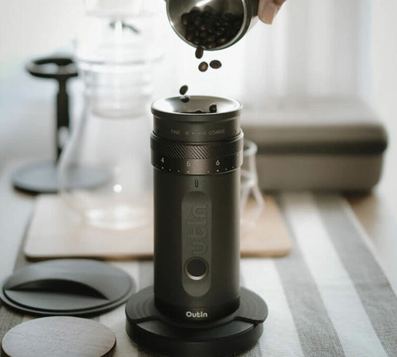 OutIn Fino Portable Electric Coffee Grinder - Tundra Brown image number 4