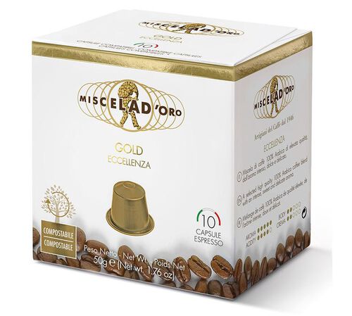 10 Nespresso* Original Compatible Capsules Gold Excellence &ndash; MISCELA D'ORO
