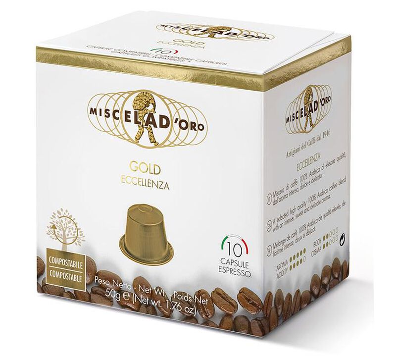 10 Nespresso* Original Compatible Capsules Gold Excellence &ndash; MISCELA D'ORO image number 0