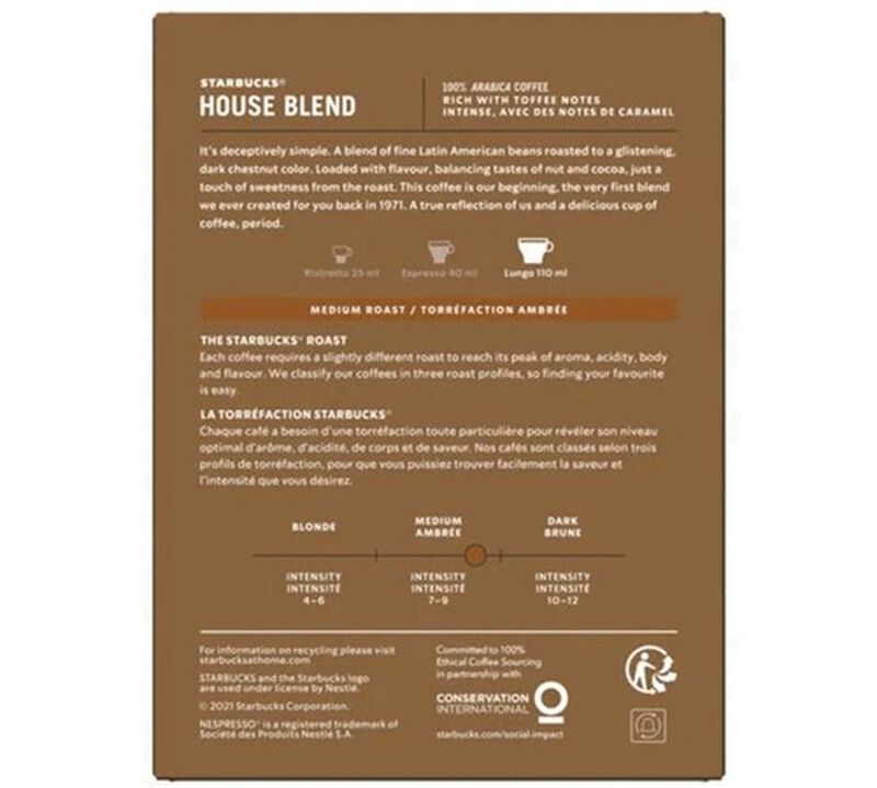108 Nespresso* Original Compatible Capsules House Blend &ndash; STARBUCKS image number 1