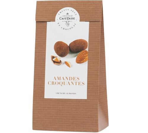 Caf&eacute; Tasse - Mandorle croccanti ricoperte di cioccolato al latte e cacao 125 g