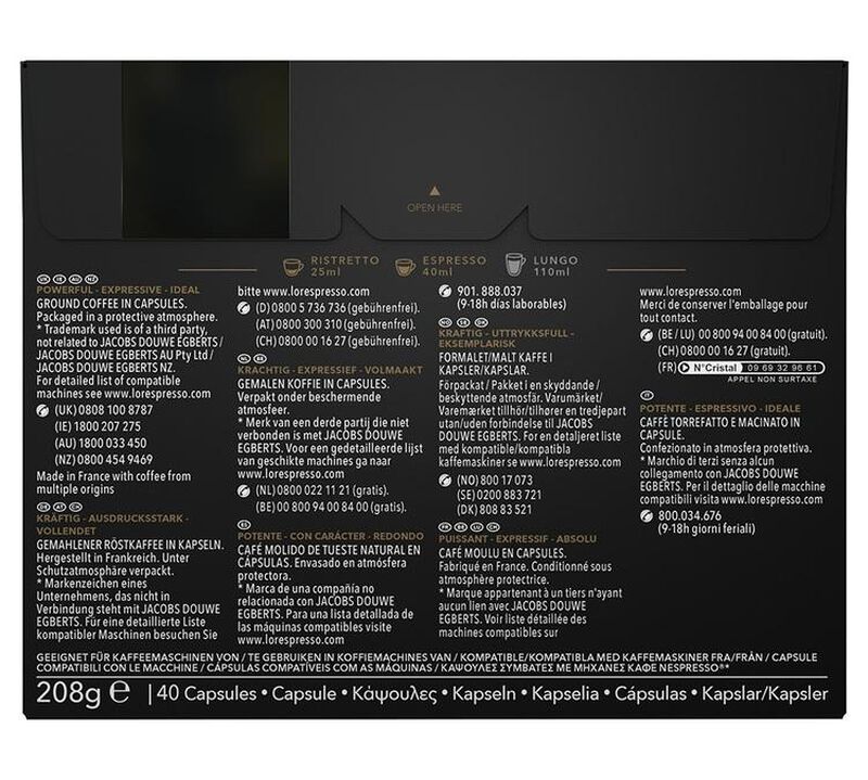 50 capsules compatibles Nespresso* Original Espresso Forza - L'OR ESPRESSO image number 1