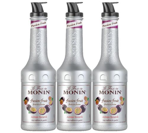 Lot de 3 Pur&eacute;es de Fruit de Monin - Fruit de la Passion - 3 x 1L