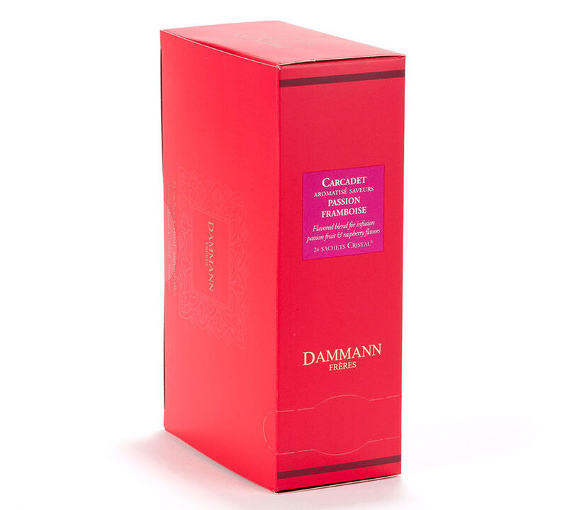 Dammann Fr&egrave;res Carcadet Passion Framboise - 24 Cristal sachets image number 1