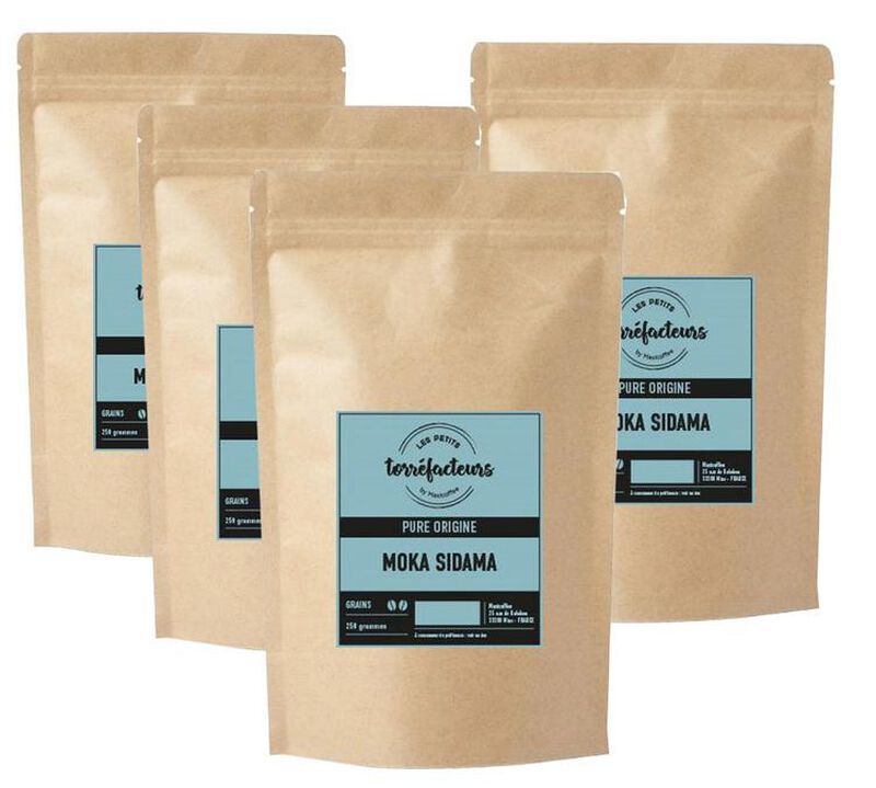 4 x 250 g - Caf&eacute; en grain - &Eacute;thiopie Moka Sidama 100% Arabica - LES PETITS TORR&Eacute;FACTEURS image number 0