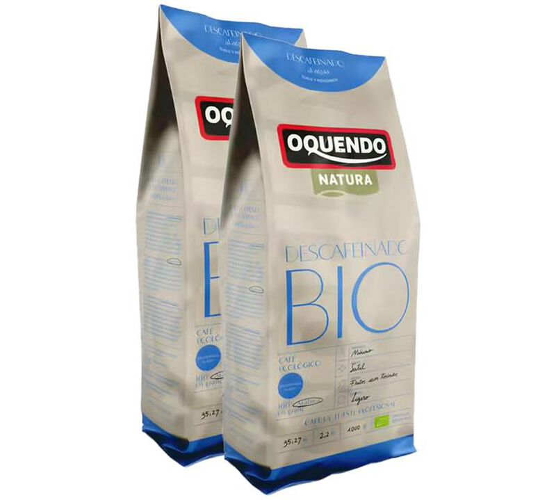 2 x 1 kg - Caf&eacute; en grain - D&eacute;caf&eacute;in&eacute; Bio 100% Arabica - OQUENDO image number 0