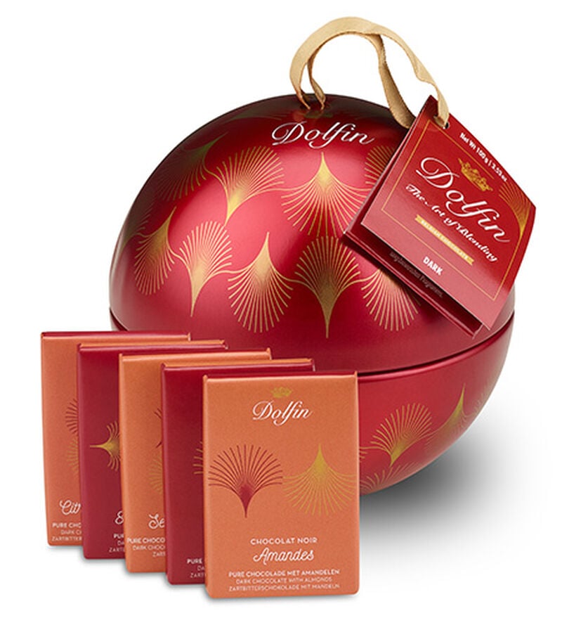 Dolfin Christmas Bauble Filled with Chocolate Bars - 10 x 10g image number 1