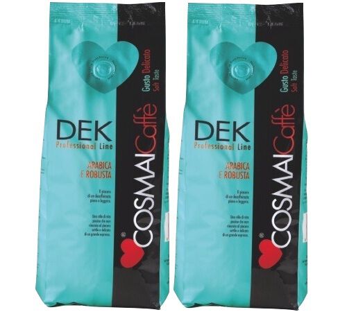 Dek whole-bean coffee - Arabica/Robusta - 2x500g - Cosmai Caff&egrave;