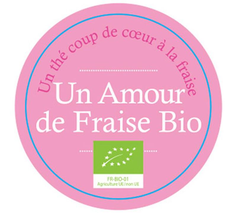 Th&eacute; Noir et Vert Un Amour de Fraise Bio - Vrac 100 g - COMPTOIR FRAN&Ccedil;AIS DU TH&Eacute; image number 1