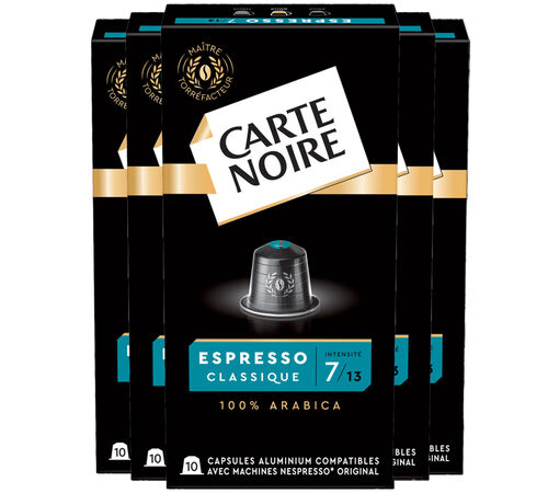 50 capsules compatibles Nespresso* Original Espresso Classique n&deg;7 - CARTE NOIRE