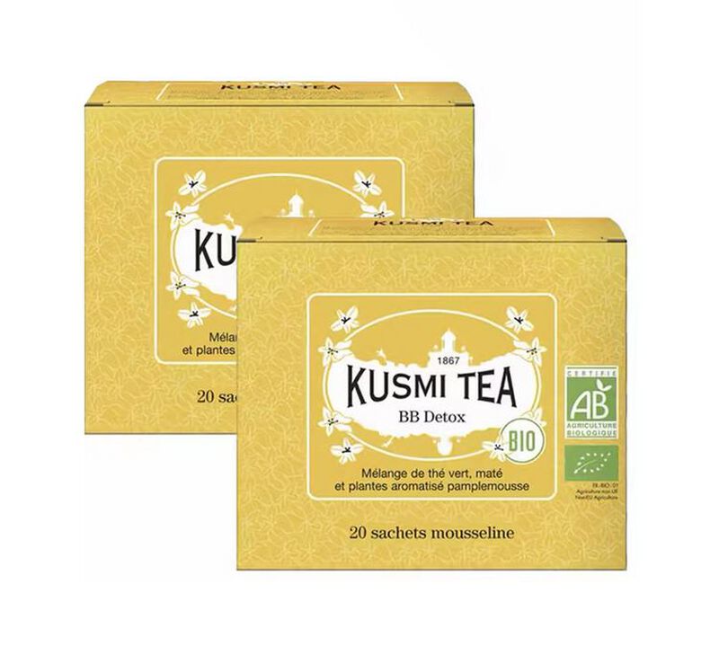 Pack Th&eacute; Vert et Mat&eacute; BB Detox Bio - 2 x 20 sachets - KUSMI TEA image number 0