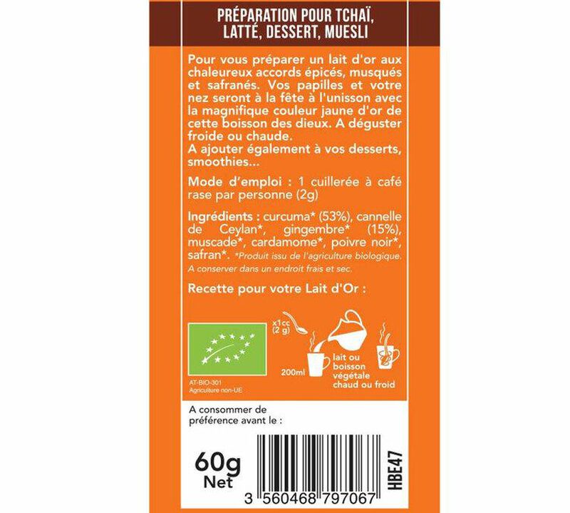 Aromandise Organic Golden Latte Turmeric & Ginger - 60g image number 1