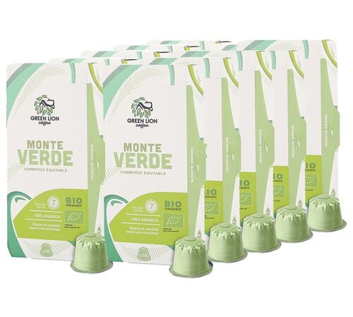 100 capsules compatibles Nespresso* Original Monte Verde bio ( Commerce &Eacute;quitable ) - GREEN LION COFFEE