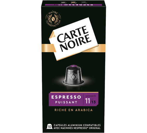 10 capsules compatibles Nespresso* Original Espresso Puissant n&deg;11 - CARTE NOIRE