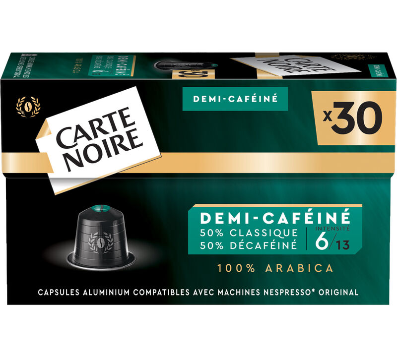 30 capsules compatibles Nespresso* Original Demi-caf&eacute;in&eacute; - CARTE NOIRE image number 0