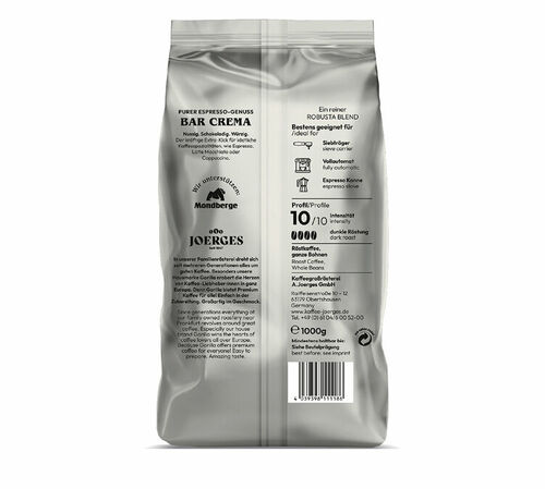 Gorilla Coffee Bar Crema Coffee Beans - 1kg image number 1