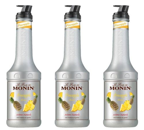 Lot de 3 Pur&eacute;es de Fruit Monin - Ananas - 3 x 1L