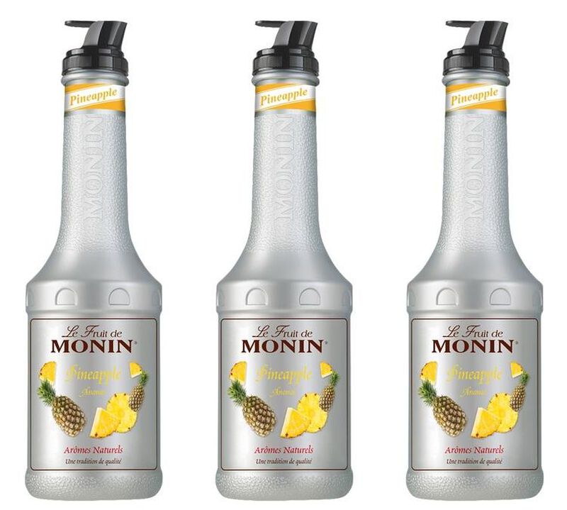 Lot de 3 Pur&eacute;es de Fruit Monin - Ananas - 3 x 1L image number 0