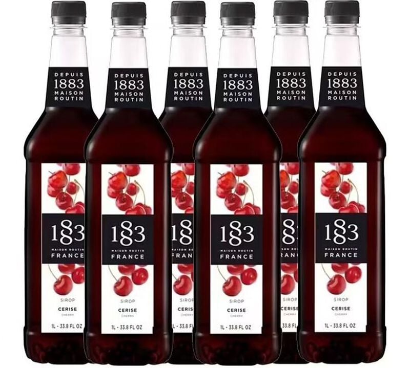 Lot de 6 Sirops Cerise - Bouteille Plastique - 6x1L - 1883 ROUTIN image number 0
