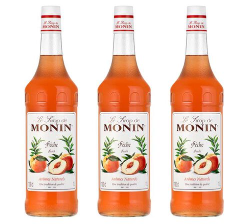Lot de 3 Sirops Monin - P&ecirc;che - 3 x 1 L