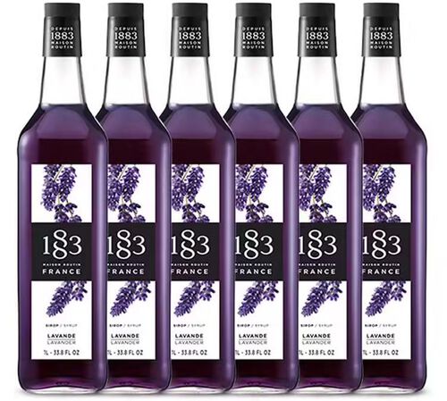 Lot de 6 Sirops 1883 Routin Lavande - Bouteille Plastique - 6x1L