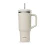 Gourde isotherme avec paille Travel cup sable - 90 cl - QWETCH image number 0