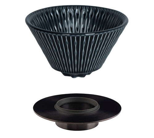 Loveramics Flatbed Coffee Dripper with Holder - Black - 200ml