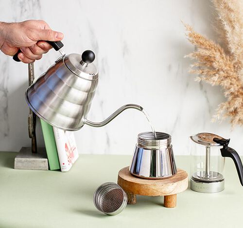 Pylano Moka Pot Kiara in Glass & Stainless Steel - 6 cups image number 4