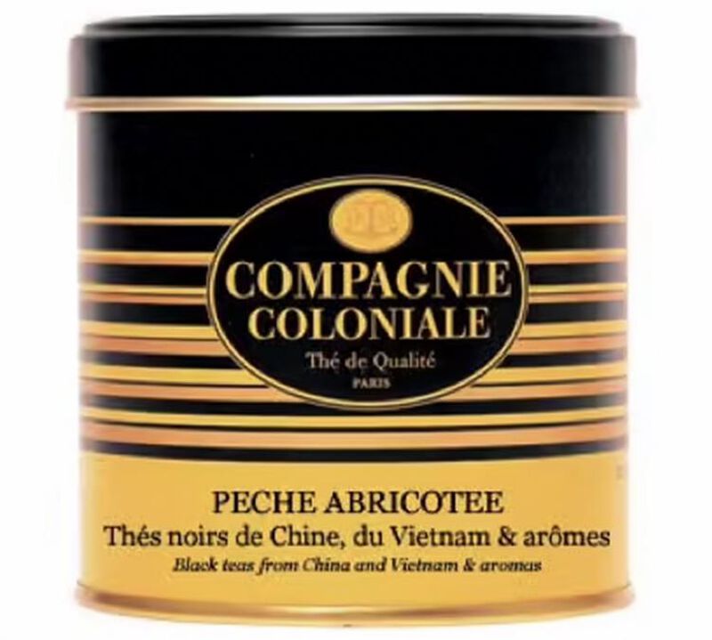 Luxury P&ecirc;che Abricot&eacute;e flavoured Black Tea - 100g loose leaf tea in tin - Compagnie Coloniale image number 0
