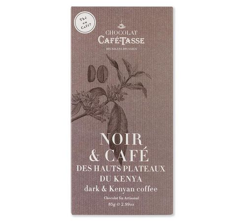 Caf&eacute;-Tasse Dark Chocolate Bar with Kenyan Coffee - 85g