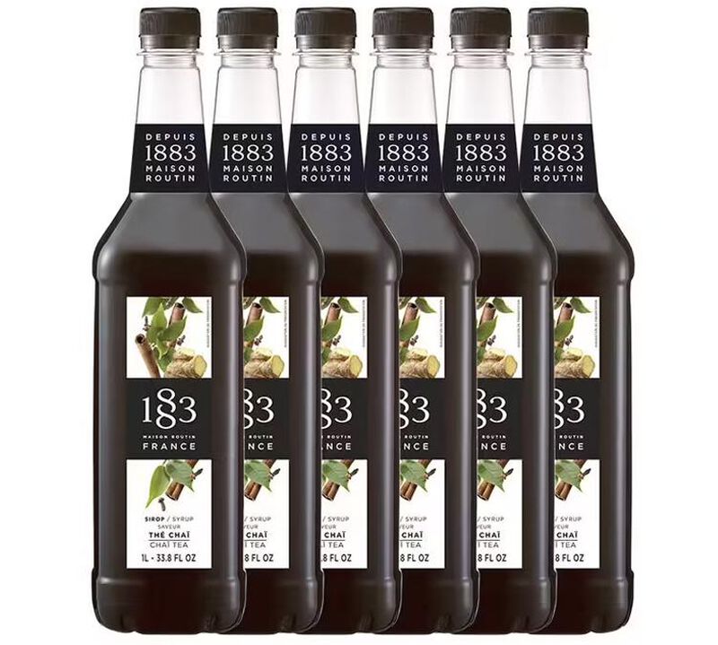 Lot de 6 sirops Th&eacute; Cha&iuml; - Bouteille plastique - 6x1L - 1883 ROUTIN image number 0