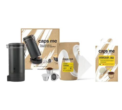 Kit de d&eacute;marrage capsules rechargeables compatibles Nespresso* Original  + 102 opercules offertes - CAPS ME