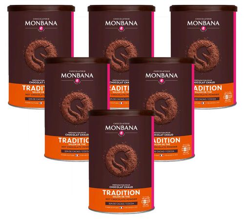 Monbana Hot Chocolate Powder Salon de Th&eacute; - 6 x 250g