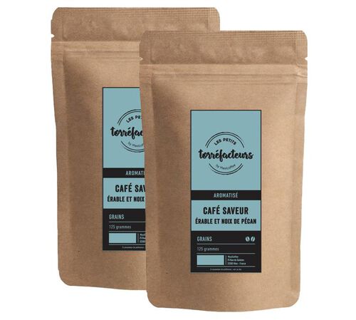 Les Petits Torr&eacute;facteurs - Maple Syrup & Pecan Nut Flavoured Coffee Beans - 2 x 125g
