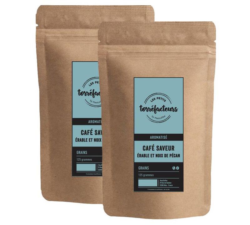 Les Petits Torr&eacute;facteurs - Maple Syrup & Pecan Nut Flavoured Coffee Beans - 2 x 125g image number 0