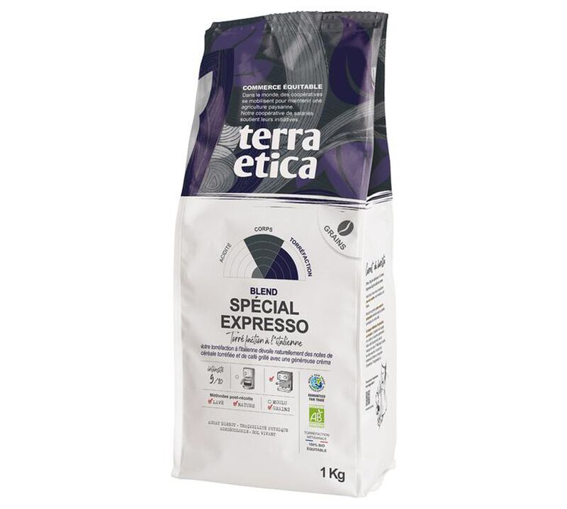 Terra Etica - Caff&egrave; in grani - Sp&eacute;cial expresso Bio - 1Kg image number 0