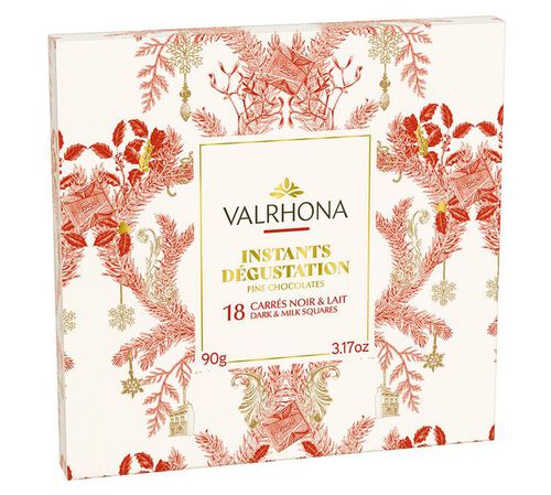 Valrhona Box of 18 Christmas chocolate squares - 2025 Limited Edition - 90g