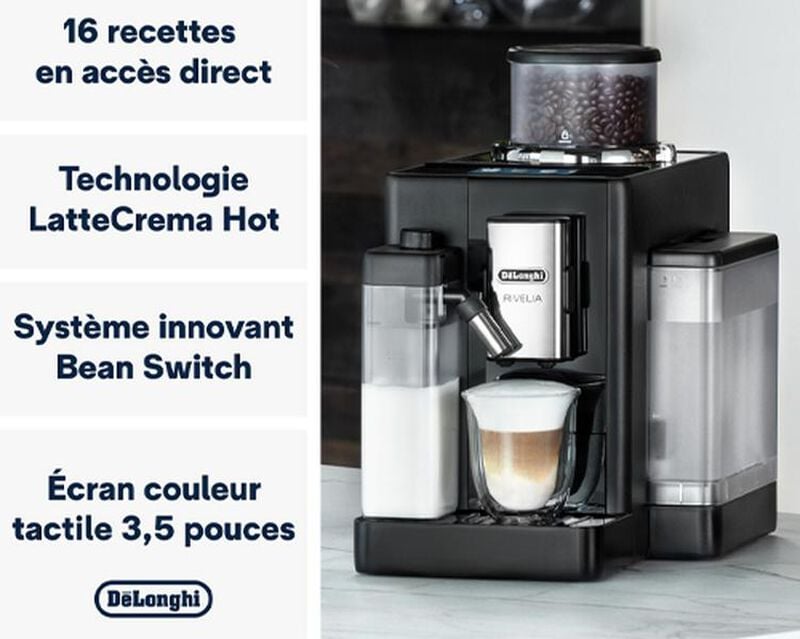 Expresso Broyeur DELONGHI Rivelia FEB4455.B Noir Onyx (Latte) image number 5