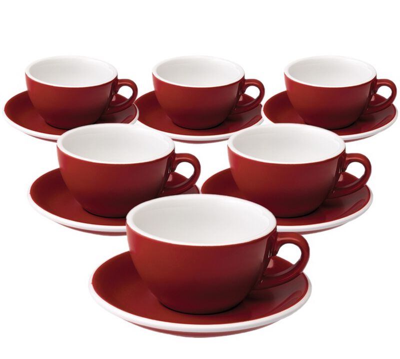 Tasses - LOVERAMICS - Cappuccino et sous-tasses rouge Egg 20 cl image number 0