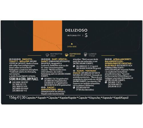 30 capsules compatibles Nespresso* Original Delizioso - L'OR ESPRESSO image number 1