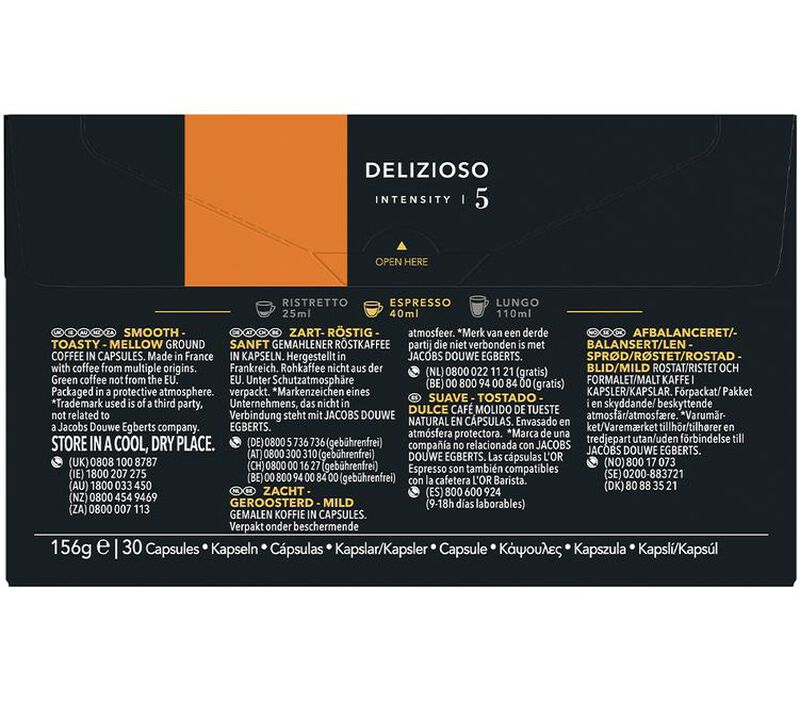 30 capsules compatibles Nespresso* Original Delizioso - L'OR ESPRESSO image number 1